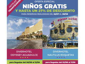 OFERTA ESPECIAL NIÑOS GRATIS Y HASTA UN 27% DE DESCUENTO